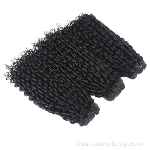 Spring Curly Hair Brazilian Hair Weave Bundles 100% Human Hair Extensions Curly Hair Natural Color 8-26 Inch Misney Deals